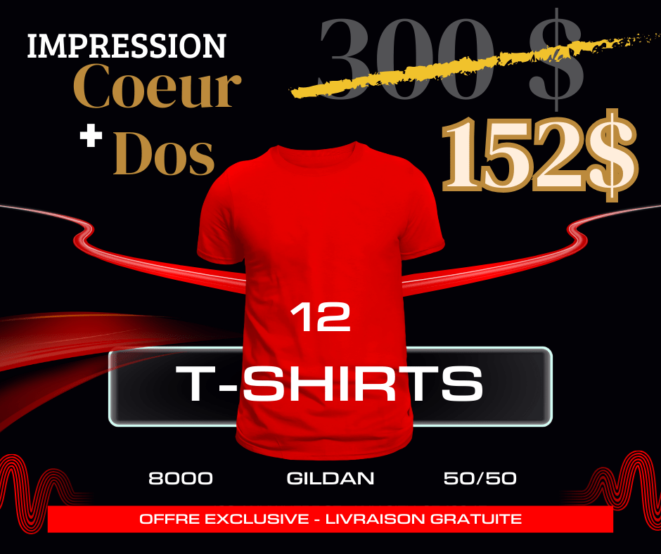 Pack Rock & Tees / 12 T-shirts - Impression J'en ai plein ma tasse