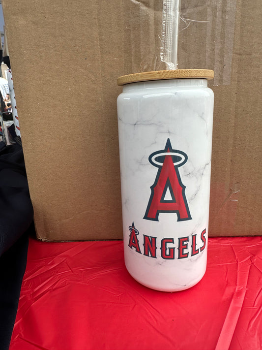 Tumbler Baseball 16oz – Acier Inoxydable avec Logo Angels - Impression J'en ai plein ma tasse