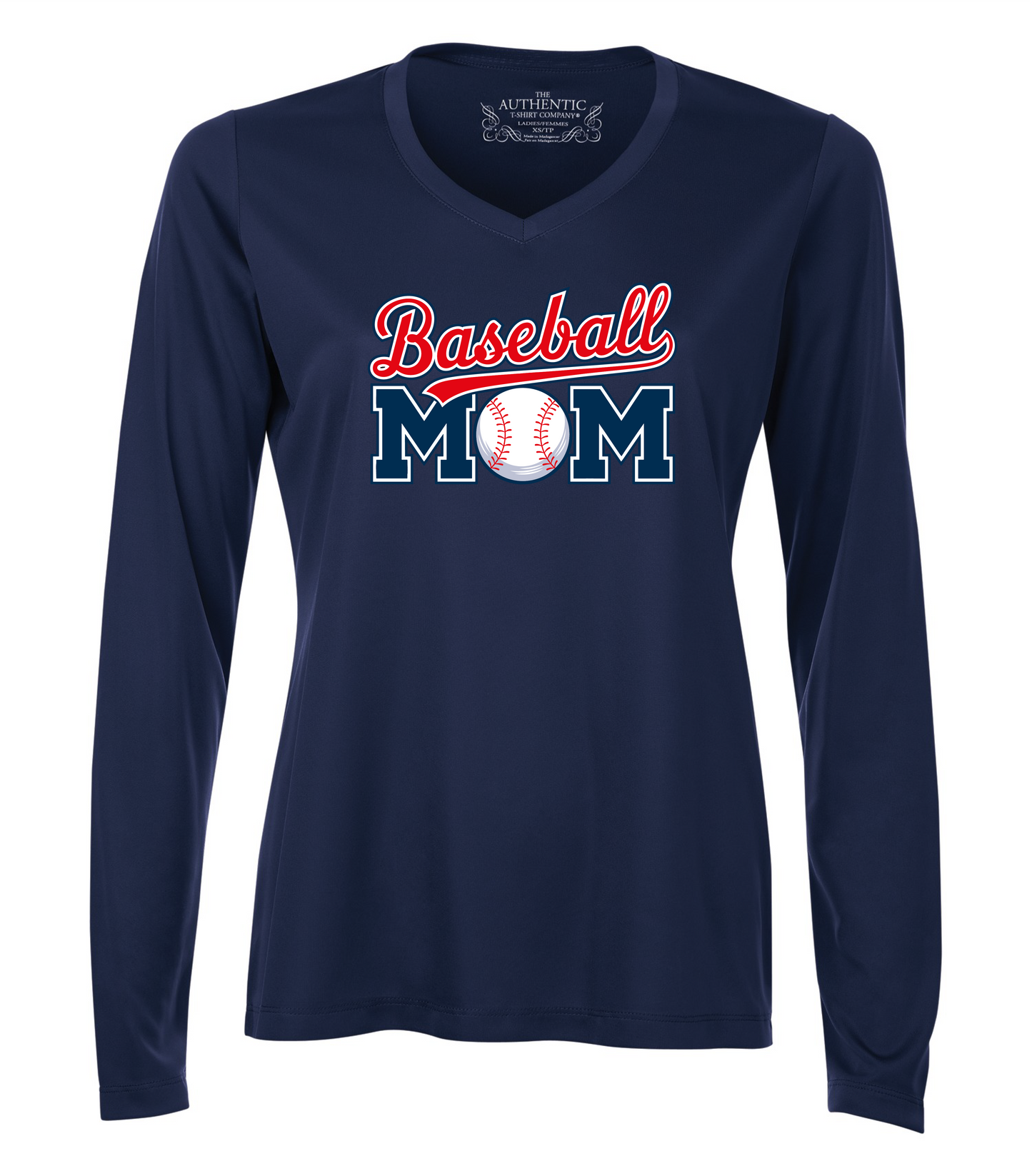 Manche longues col V FEMME - BASEBALL MOM