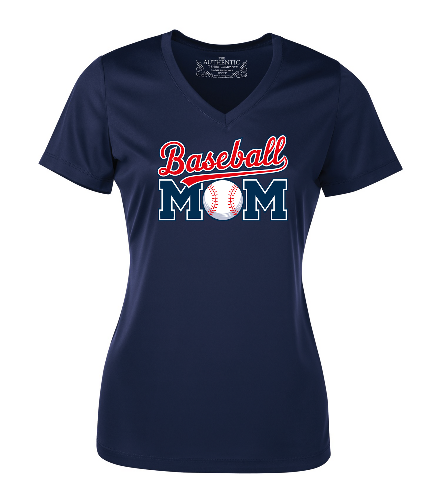 T-shirt col V FEMME -BASEBALL MOM